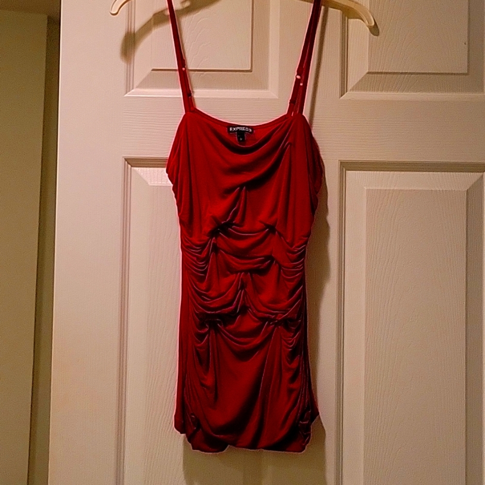 Red rouched tank from Express!